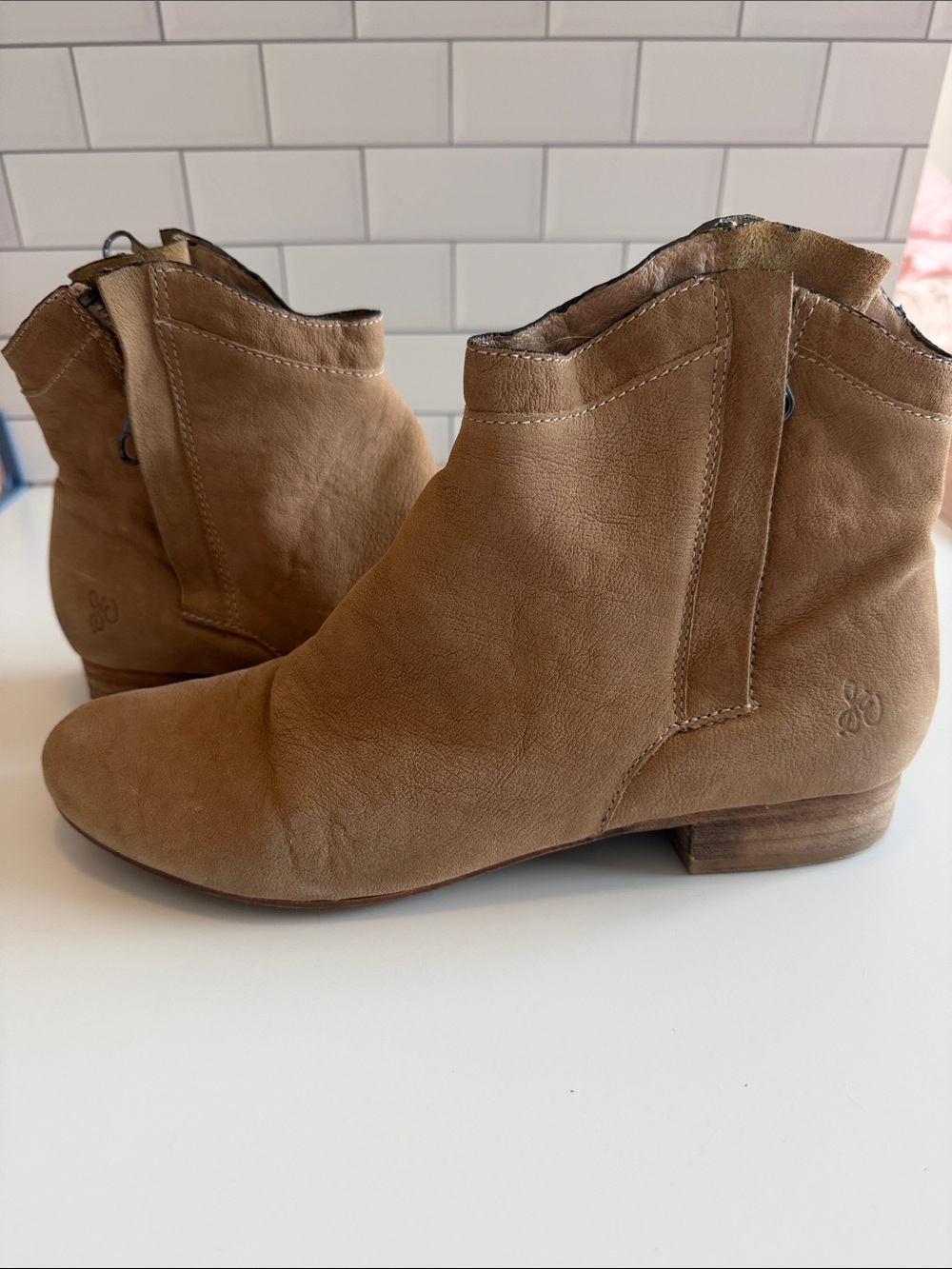 Sam Edelman Tan Suede Ankle Booties
